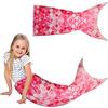Vegena Coperta a forma di sirena, per tutte le stagioni, morbida coperta a coda di sirena, per ragazze, ideale come regalo di Natale (145 x 50 cm)