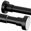 GDEVKHN 1 asta da doccia senza fori, asta appendiabiti regolabile senza fori, asta telescopica per armadio, bagno, balcone, tenda da doccia, 48-70 cm, Ø25 mm, nero