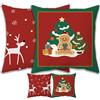 POPOYU 2 Pezzi Federe Cuscini Natalizi,45x45cm Copricuscini Natalizi Per Divano e Lino,Federa Natale Decorativo Inverno,Copricuscini Per Divano Salotto e Camera(A)