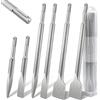 Lytool Set di 6 Scalpelli SDS-Plus per Piastrelle Muratura Calcestruzzo Pietra, Scalpello a Punta e Piatto Largo per Trapano Bosch Makita Metabo Dewalt, in Acciaio 40Cr