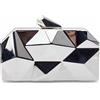 LHHMZ Pochette da sera in metallo geometrico da donna Borse a tracolla da sera piccole alla moda Pochette a scatola