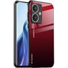 EASSGU Custodia Adatta per Redmi 13C 5G / Redmi 13R 5G (6.74 Inches), Cover Posteriore in Vetro Sfumato Custodia per Cellulare Anti-Caduta e Anti-Graffio - Rosso Nero