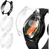 iVoler 3 Pezzi HD Clear Cover con Pellicola Protettiva per Samsung Galaxy Watch 7 44mm, Copertura Completa Custodia Anti-Graffio Ultra Sottile Morbida TPU Case, 2 Trasparente + 1 Nero
