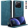 owlhold Cover per Xiaomi 13T/13T Pro,Custodia Xiaomi 13T/13T Pro Magnetica Portafoglio Flip[Antiurtoo][Cavalletto][Carta Fessura] Cover Pelle per Xiaomi 13T/13T Pro -Blu-verde