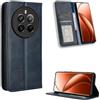 COMAKU Cover a Libro Realme 12+ 5G, Custodia a Portafoglio in Pelle con Supporto e Chiusura Magnetica Compatible per Realme 12+ 5G - Blu