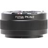 FOTGA Anello adattatore per obiettivo Pentax PK K Mount Lens a fotocamera mirrorless Z-Mount, compatibile con Nikon Z50 Z30 Z9 Z8 Z7II Z6II Z7 Z6 Z5 Zf Zfc Full Frame Mirrorless Camera