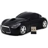 DAY DAY HAPPY mouse wireless a forma di automobile mouse per computer 1600 DPI con luce LED blu per PC portatile (Black)