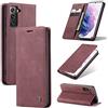 owlhold Cover Samsung Galaxy S21 Plus Custodia Samsung S21 Plus Portafoglio Flip [Antiurtoo][Cavalletto][Carta Fessura] Cover Pelle per Samsung Galaxy S21 Plus - Vino Rosso