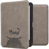 kwmobile Custodia eReader Compatibile con Kobo Clara BW/Colour Cover - eBook Reader Flip Case - Cover eReader Magnetica Pelle PU Gatto Nero