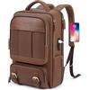 Tzowla Zaino Porta PC in Pelle Uomo,Borsa pelle Donna Vera,Zaino da Viaggio Lavoro D'affari Adatto a Laptop da 15,6 Pollici,Borsa per Libri con Porta di Ricarica USB e Tipo C-Marrone