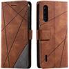 SONWO Cover per Xiaomi Mi A3, Flip Caso in PU Pelle Case Cover Portafoglio Custodia per Xiaomi Mi A3, [Kickstand] [Slot per Schede], Marrone