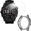 ToVioc [3+1 Pezzi Pellicola Protettiva Compatibile con Garmin Fenix 7X 51mm/7X Solar/7X Sapphire Solar, [Anti-Graffio] [Alta Definizione] Cover Fenix 7X 51mm Custodia TPU - Nero