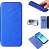 Jeelar ESONG Custodia per Motorola Edge 50 Neo,Ultra Sottile Fibra di Carbonio Custodia Antiurto Antiscivolo Cover di Protezione con Porta Carte, [Chiusura Magnetica] [Funzione di appoggio] - Blu