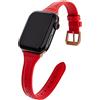 SEURE Cinturini Pelle Compatibile con Cinturino Apple Watch 42mm 44mm 45mm 46mm 49mm,Cinturino Pelle per Apple Watch Ultra 3 2 1 iWatch Series 11 10 9 8 7 6 5 4 3, Donne Uomini,Rosso/Oro rosa