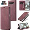 Owlhold Cover Magnetica per Google Pixel 7 Pro - Custodia Portafoglio Flip in Pelle [Antiurto] [Cavalletto] [Fessure per Carte] - Vino Rosso