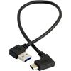 Chenyang - Cavo dati USB 3.0 a USB C angolato a 90 gradi per tablet, cellulari e hard disk (30 cm)