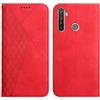 KOUYI Cover per Oppo Realme 5 / 6i, Custodia Portafoglio,Cover Libro,Pelle Flip/Folio Case con [Funzione di Supporto] [3-Scheda Slot] [Magnetica] Antiurto (Rosso)