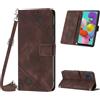 Mo-Beauty Custodia per Samsung Galaxy A51 4G / M40S 4G, PU Pelle Portafoglio Flip Custodia a tracolla [Supporto] [Scomparto per carte] [Chiusura Magnetica] Cover per Samsung A51 4G - Marrone