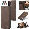 Owlhold Cover per Xiaomi Redmi Note 11 4G/11s/12s, Portafoglio Flip Antiurto con Cavalletto e Fessure per Carte, Custodia in Pelle - Caffè