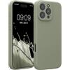 kwmobile Cover per iPhone 16 PRO Max Custodia - Back Case per Smartphone in Silicone TPU - Protezione Gommata - Verde Grigio