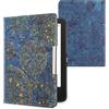kwmobile Custodia eReader Compatibile con Tolino Vision 1/2 / 3/4 HD Cover - eBook Reader Flip Case - giallo/blu scuro - Mandala Dorato