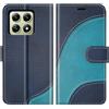 BoxTii Cover per Xiaomi 14T, Custodia in PU Pelle Portafoglio, Magnetica Flip Cover a Libro con Slot per Schede per Xiaomi 14T, Blu