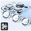 LucBuy Protezione per Fotocamera Compatibile con iPhone 12 Pro Max, Copertura per Obiettivo Della Fotocamera in Vetro Temperato Diamond, Anelli Metallici Autoallineanti Individuali
