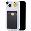 Generic Chengyuanfeng Cover Trasparente per iPhone 14 con Porta Carte, Custodia Ultra-Sottile 1,5 mm in TPU Antigiallo Antiurto, Minimalista Portafoglio con 3D Fiore Applicato a Mano, per Donne e Shopping