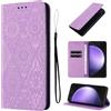 LSPCASA Custodia in Pelle per Samsung Galaxy S24 FE 6,7 Pollici, Viola, Custodia a Flip con Funzione Stand, Chiusura Magnetica, Compatibile con Samsung Galaxy S24 FE 5G