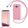 FERLAN Custodia per Samsung Galaxy S8 Plus Cover con Cordino,Rosa Silicone Antiurto TPU Morbido Case Corda Collana Necklace Regolabile Stylish con Catena Ultra Sottile Cover per Samsung Galaxy S8 Plus,Rosa