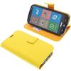 foto-kontor Custodia a Libro Compatibile con Brondi Amico Smartphone XS Nero Cover di Colore Giallo