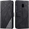 SONWO Cover per Galaxy J3 2017, Flip Caso in PU Pelle Case Cover Portafoglio Custodia per Samsung Galaxy J3 2017, [Kickstand] [Slot per Schede], Nero
