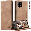 owlhold Cover Samsung Galaxy A12/M12,Cover Samsung Galaxy A12/M12 Magnetica Portafoglio Flip[Antiurtoo][Cavalletto][Carta Fessura] Custodia Pelle per Samsung Galaxy A12/M12-Marrone