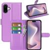 Fertuo Cover per iPhone 16, Custodia Portafoglio Cover a Libro in Pelle Flip Case con Silicone Bumper, Fibbia Magnetica, Porta Carte, Kickstand, per iPhone 16, Viola