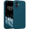 kwmobile Cover per iPhone 16 Plus Custodia - Back Case per Smartphone in Silicone TPU - Protezione Gommata - Petrolio Matt