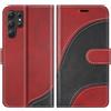 BoxTii Cover per Samsung Galaxy S25 Ultra, Custodia in PU Pelle Portafoglio, Magnetica Flip Cover a Libro con Slot per Schede per Galaxy S25 Ultra, Rosso
