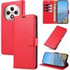 KKEIKO Cover per Oppo Reno12 F 5G, Antiurto Custodia in PU Pelle con Blocco RFID, Magnetico Protettiva Cover per Oppo Reno12 F 5G, Rosso