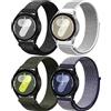 DMVEIMAL Cinturino Nylon per Samsung Galaxy Watch 7/6/5/4/FE 40mm 44mm, Watch 3 41mm, Amazfit Gts 2 Mini/2, Gtr 4, Bip U Pro, Bip 3 - 20mm Cinturini 4PCS Sport per Smartwatch 6 Classic 47mm 43mm, 5 Pro 45mm