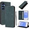 LSPCASA Protettiva Case Per Samsung Galaxy S25/S24 5G Pollici Pelle Artificiale Cover S25/S24/SM-S931B Con Slot Per Schede Cover Funzione Supporto Custodia, Verde