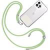 TBOC Cordino Catenella Laccio Strap Porta Cover [Verde Chiaro] con Toppa di Fissaggio [Bianco Ice] per Telefono Cellulare Collo - Tracolla Catenina con cordini Accessori Telefoni Universale Laccetti
