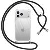 Pnakqil Cover per iPhone 17 Pro con Cordino, Trasparente Custodia con Laccio Tracolla Cellulare Girocollo Collana Protettiva per iPhone 17 Pro 6,3, Nero