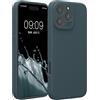 kwmobile Cover per iPhone 16 PRO Max Custodia - Back Case per Smartphone in Silicone TPU - Protezione Gommata - Ardesia Scuro