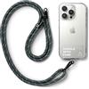 Ringke Holder Link Strap con Etichetta TPU Trasparente, Tracolla Regolabile Cordino Corda Poliestere Compatibile con Custodia Universale per Cellulare - Charcoal & Gray