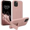 kwmobile 1x Custodia Compatibile con Apple iPhone 12 / iPhone 12 Pro - Cover Supporto Dita - Back Case per Smartphone - Protezione Gommata rosa antico