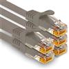 1aTTack.de - 5 cavi di rete Cat7 da 1,5 m, Cat.7 Ethernet, cavo patch Lan & Cat 7 per la massima velocità Internet e collega tutti i dispositivi con presa RJ 45 grigio