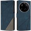 SONWO Cover per Xiaomi 15 Ultra, Flip Custodia in PU Pelle, Cover a Libro Portafoglio con Slot per Schede e Supporto Stand per Xiaomi 15 Ultra, Blu