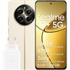 realme 12+ 5G Smartphone 8+256 GB con NFC, doppia scheda SIM, Chipset Dimensity 7050 5G, Display AMOLED fino a 120 Hz, Smart Touch antipioggia, SUPERVOOC fino a 67W, Beige(Adattatore incluso)
