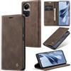 Cracedily Cover per Oppo Reno 10 5G / Oppo Reno 10 Pro 5G Case, Custodia Cover Pelle Premium Portafoglio con Porta Carte Magnetica Supporto Protezione Flip Case Custodia per Reno 10 Pro 5G,Caffè