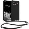 kwmobile Custodia Compatibile con Google Pixel 8a Cover - Back Case in Silicone TPU - Protezione Smartphone con Cordino - nero