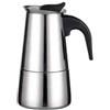 Constprog Caffettiera in acciaio inox per caffè espresso da 2/4/6/9 tazze, per caffè italiano, moka da 2/4/6/9 tazze, in acciaio inox (A-2 tazze/100 ml)